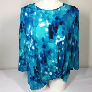 CLARA SUNWOO Blue Tie-Dye Long Sleeve Blouse